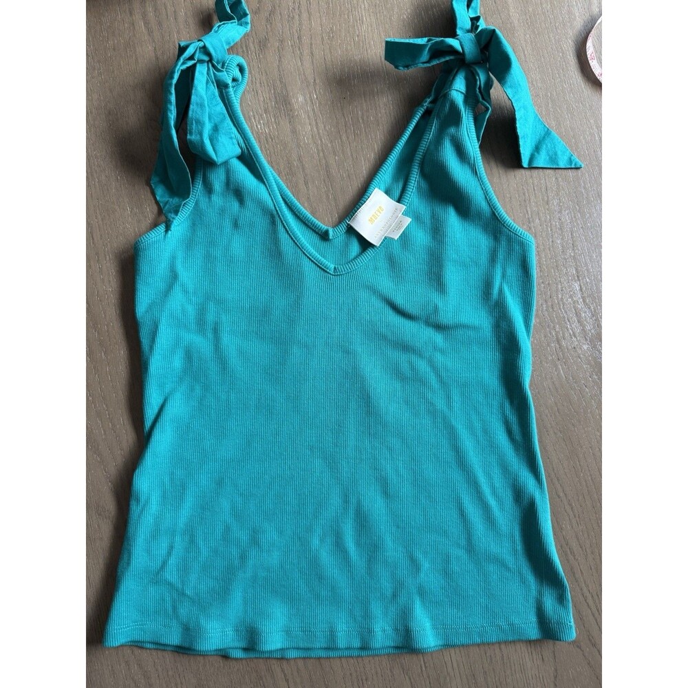Maeve By Anthropologie Green Bow Shirt Size Medium
